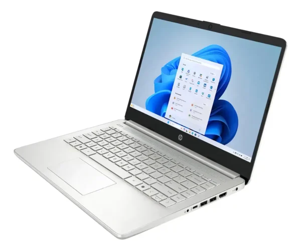 HP 14 14" HD Computadora portátil, Quad Core Intel N150 Ordenador Portátil, 4GB DDR4 RAM, 128GB UFS, HDMI, USB-C, Wi-Fi 6, Bluetooth 5.4, Windows 11 Home - Natural Silver